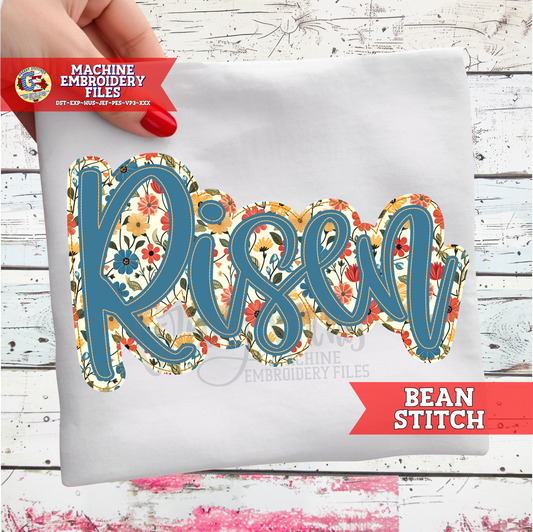 Risen Bean Stitch Double Appllique Machine Embroidery Design