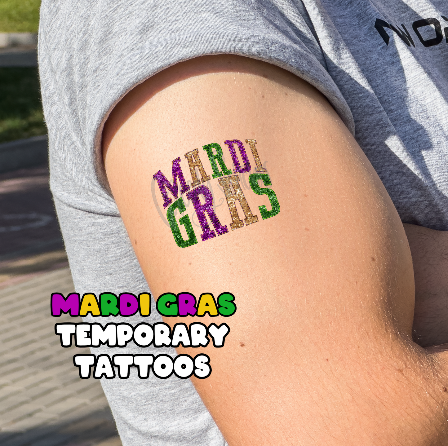 Mardi Gras Temporary Tattoos - Sheet 2