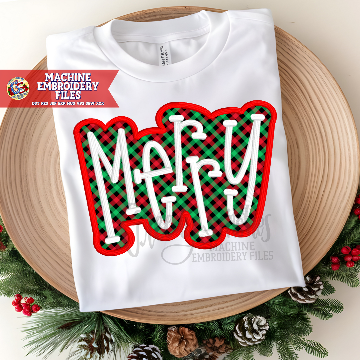 Merry Applique Machine Embroidery Design