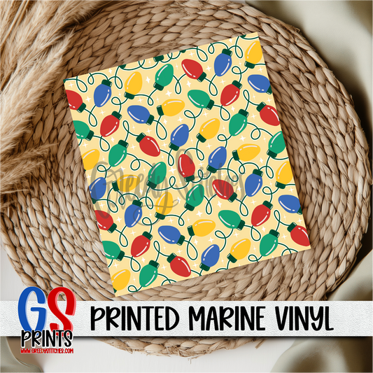 Multicolor Christmas Lights Yellow Marine Vinyl