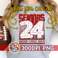 Seniors 24 Purple Yellow PNG for Sublimation
