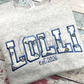 Lolli Arched Varsity Satin Applique Machine Embroidery Design