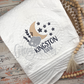 Embroidered Moon & Stars Personalized Heirloom Quilt in White