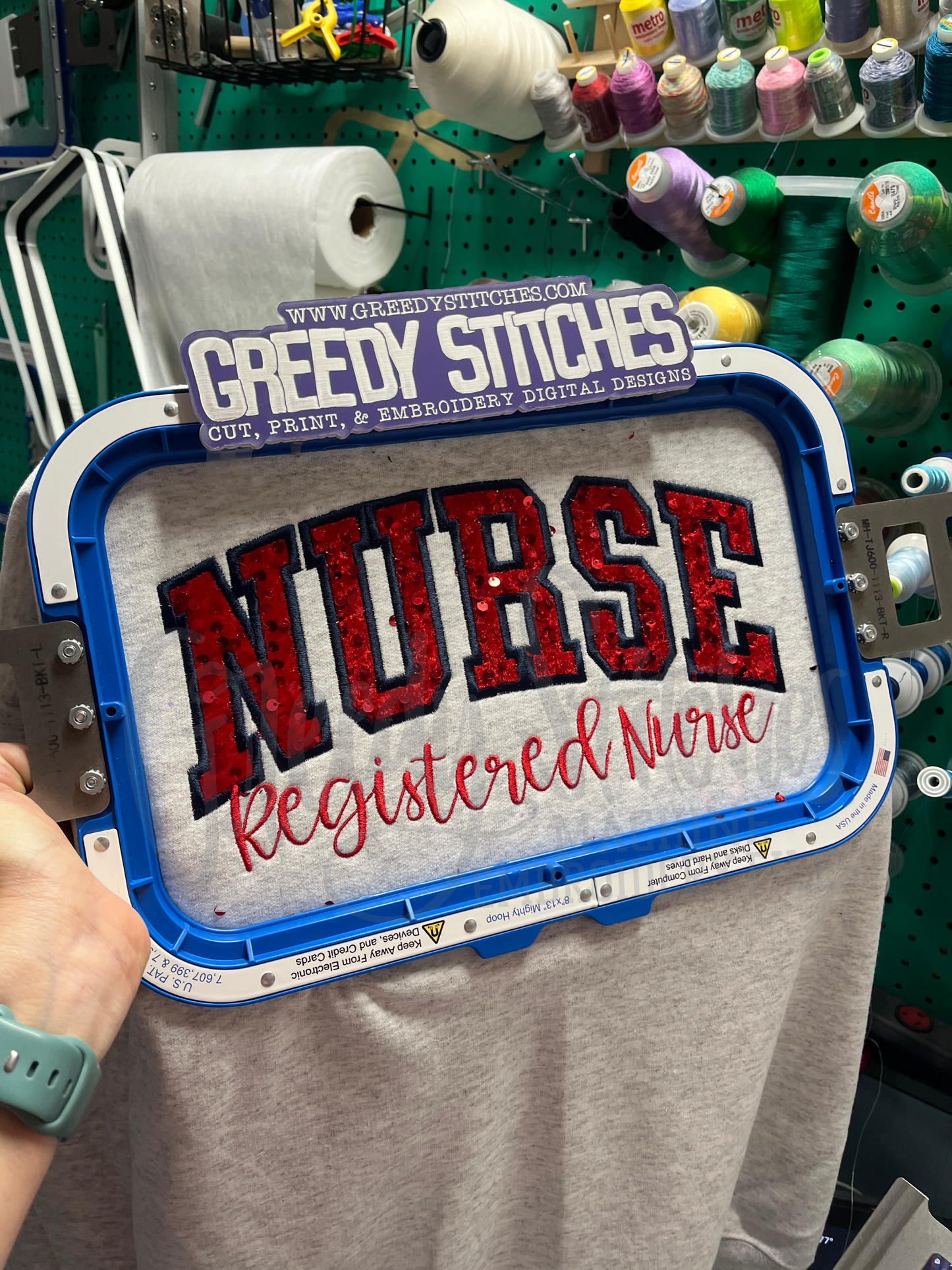 Varsity Nurse Machine Satin Stitch Applique PES DST HUS JEF EXP VP3 XXX