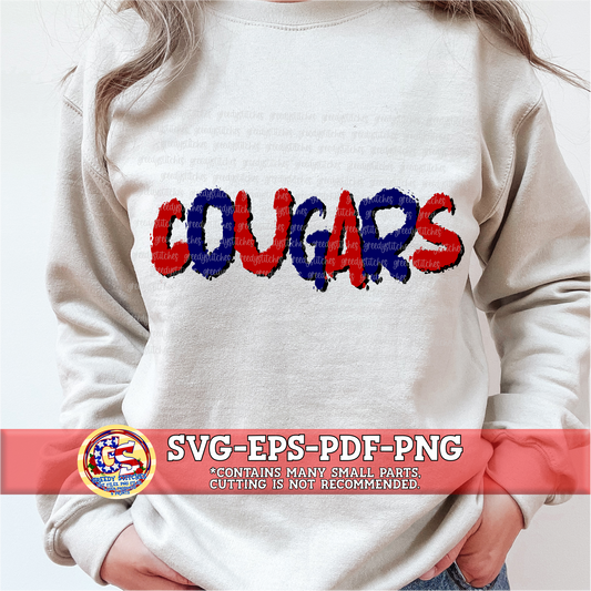 Cougars Splatter PNG SVG PDF EPS