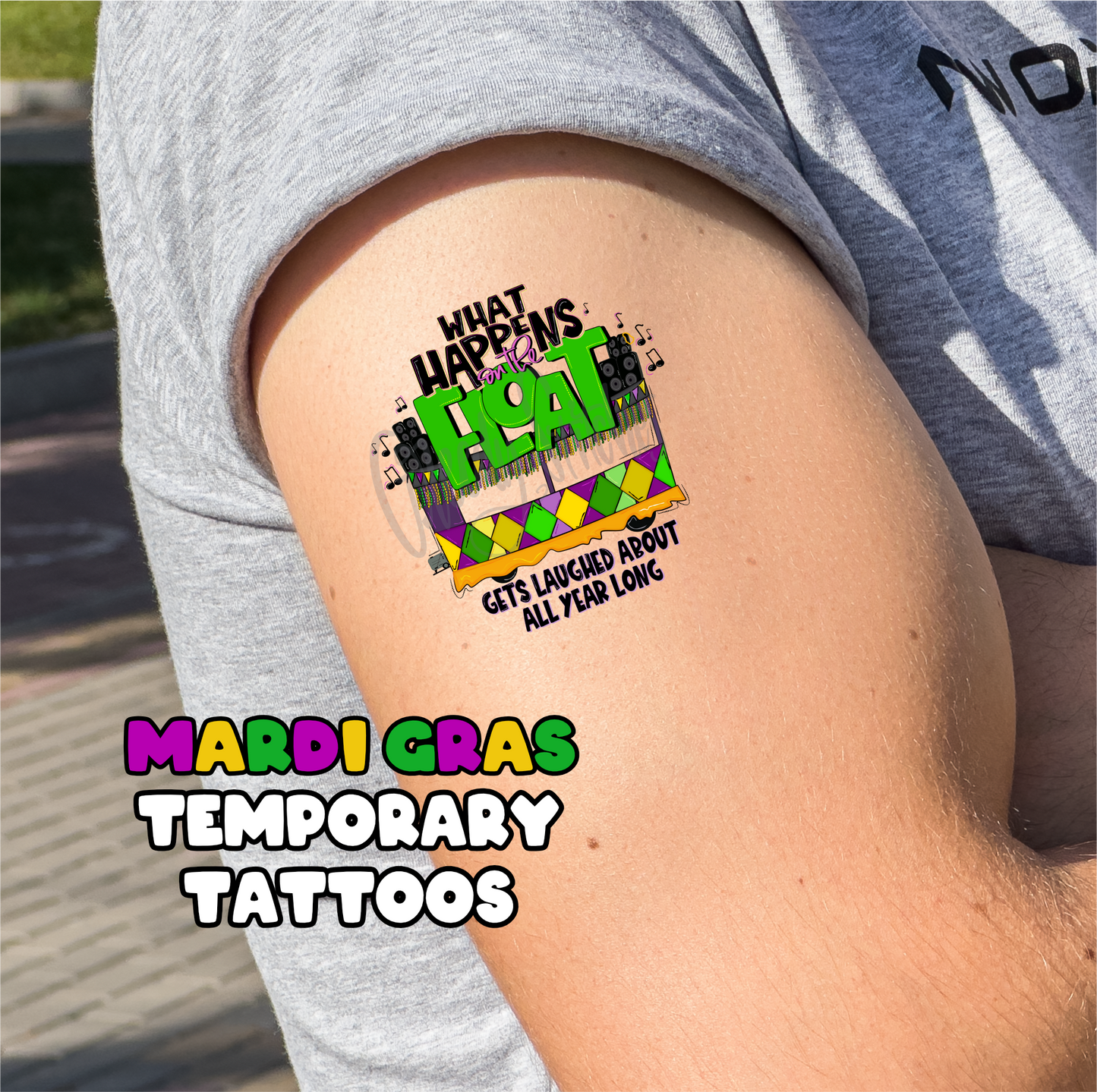 Mardi Gras Temporary Tattoos - Sheet 1
