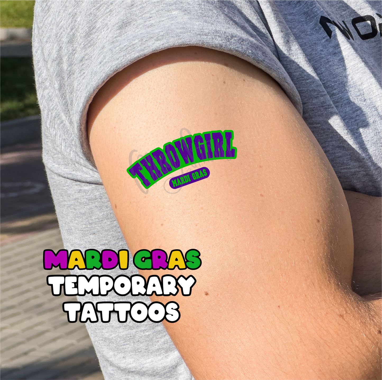 Mardi Gras Temporary Tattoos - Sheet 2