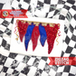Hanging Pennants Zig Zag Applique Machine Embroidery Design