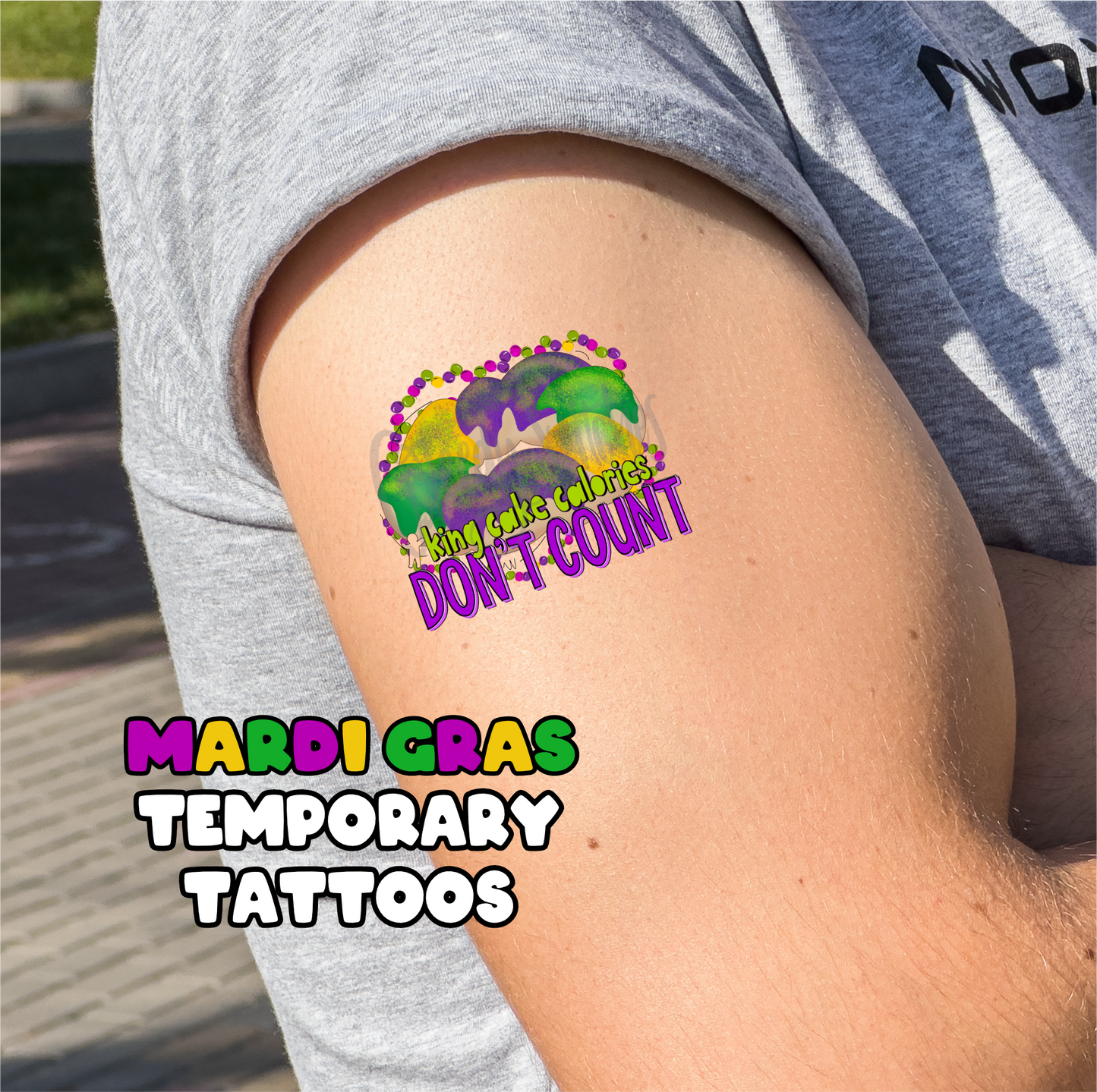 Mardi Gras Temporary Tattoos - Sheet 1