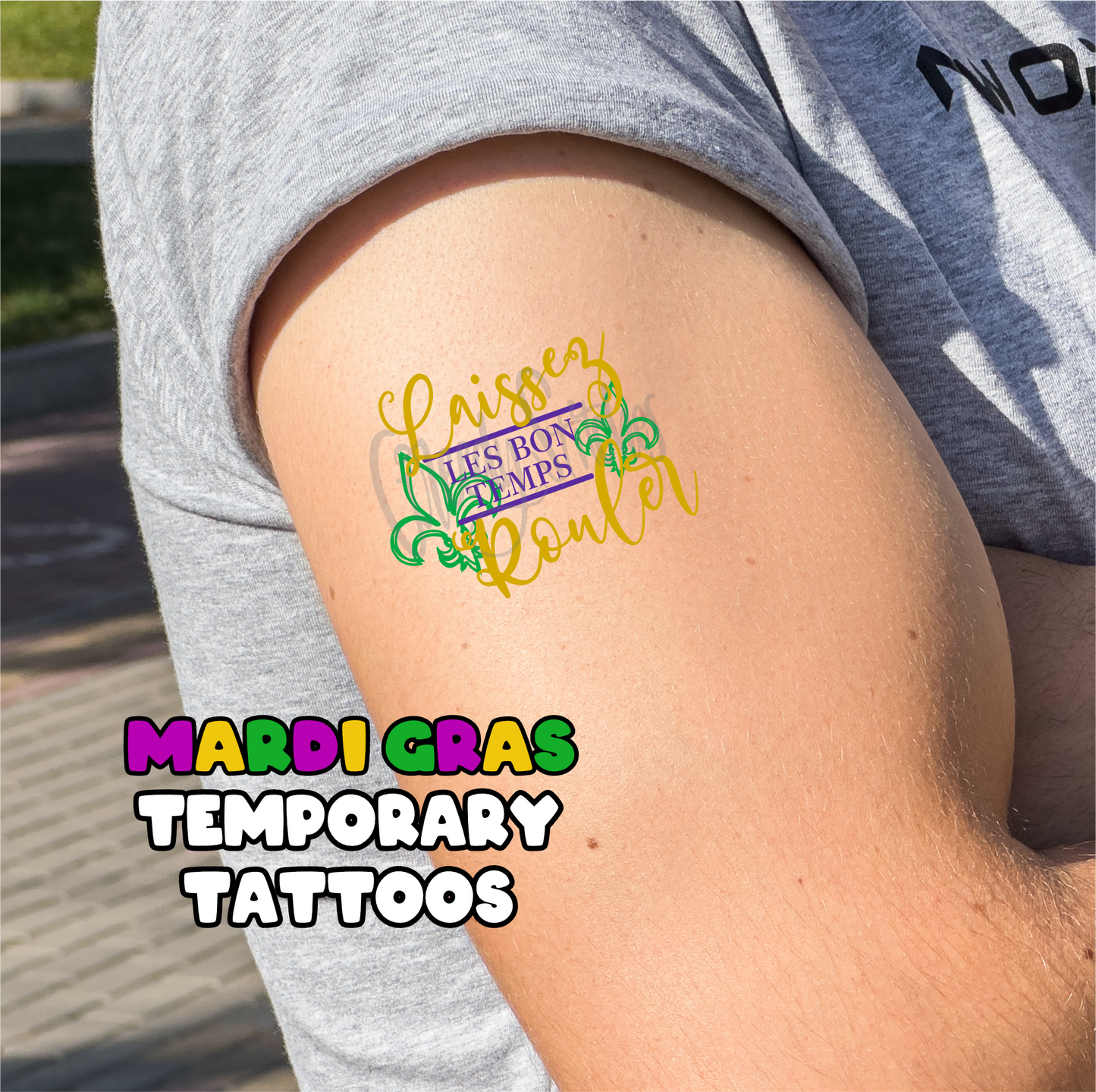 Mardi Gras Temporary Tattoos - Sheet 2