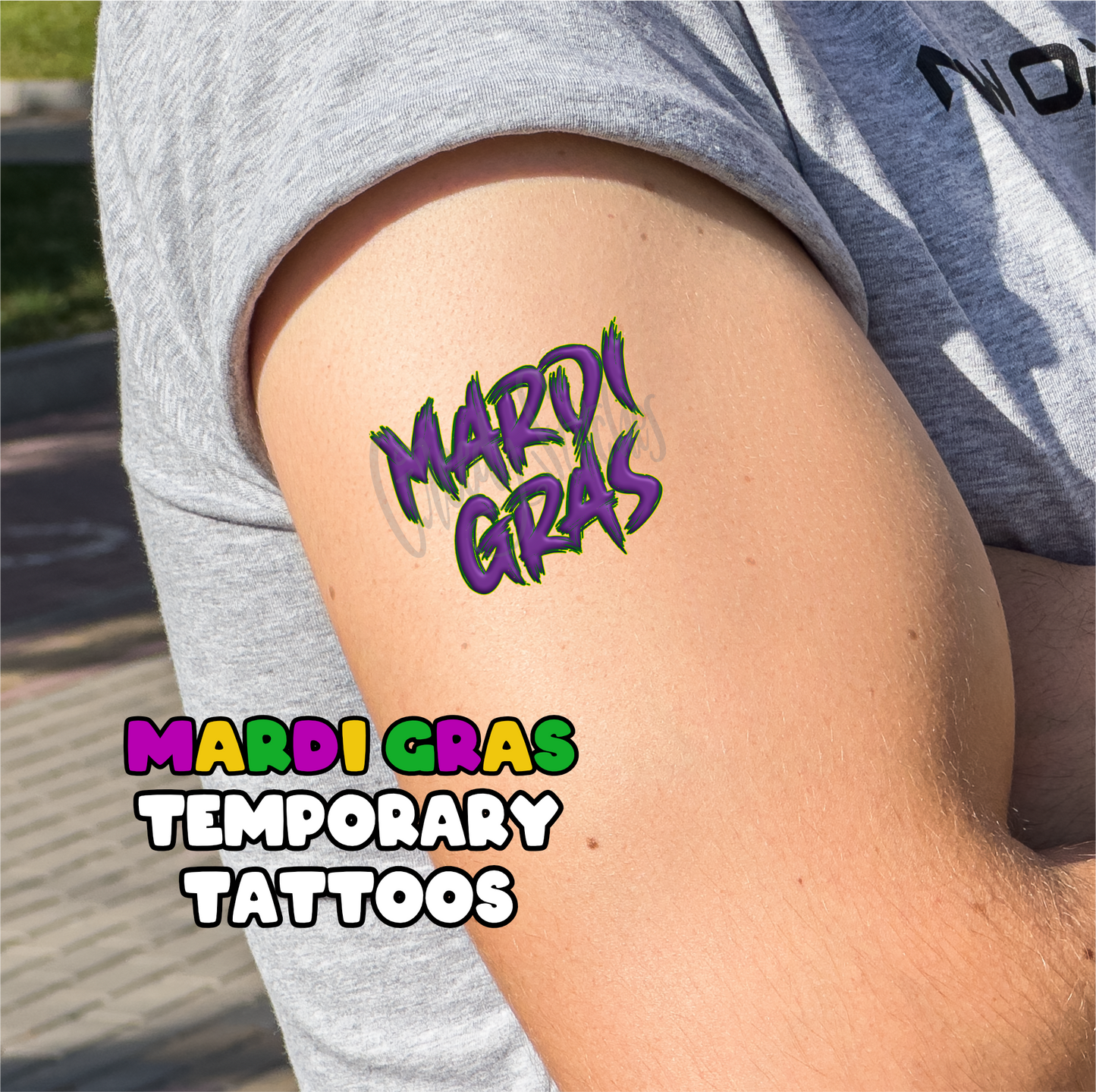 Mardi Gras Temporary Tattoos - Sheet 1