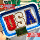 Varsity USA Double Applique Bean Stitch Machine Embroidery Design