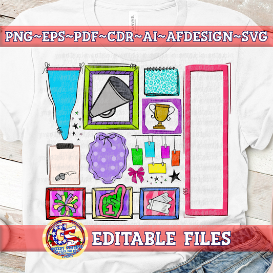 Spirit Doodle Frames & Pennants CDR, Ai, AfDesign, EPS, PDF, SVG, PNG