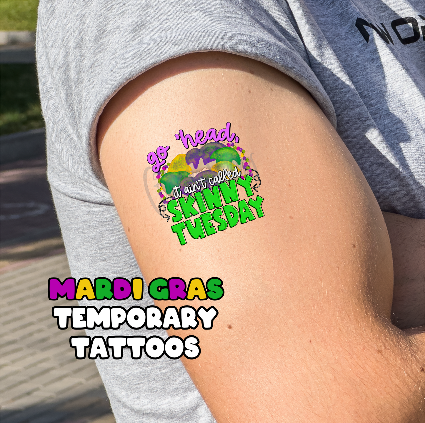 Mardi Gras Temporary Tattoos - Sheet 2