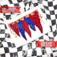Hanging Pennants Zig Zag Applique Machine Embroidery Design