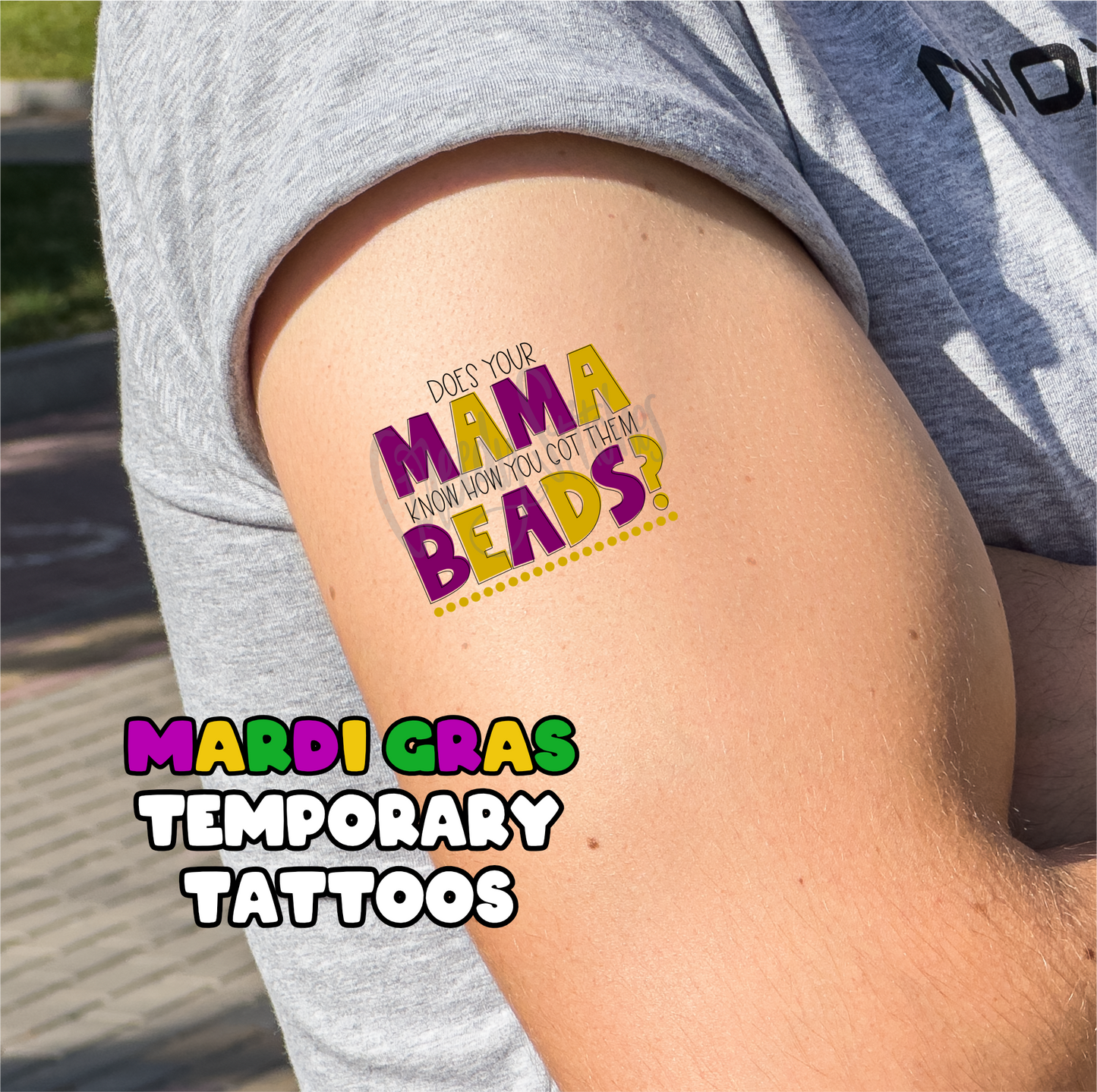 Mardi Gras Temporary Tattoos - Sheet 1
