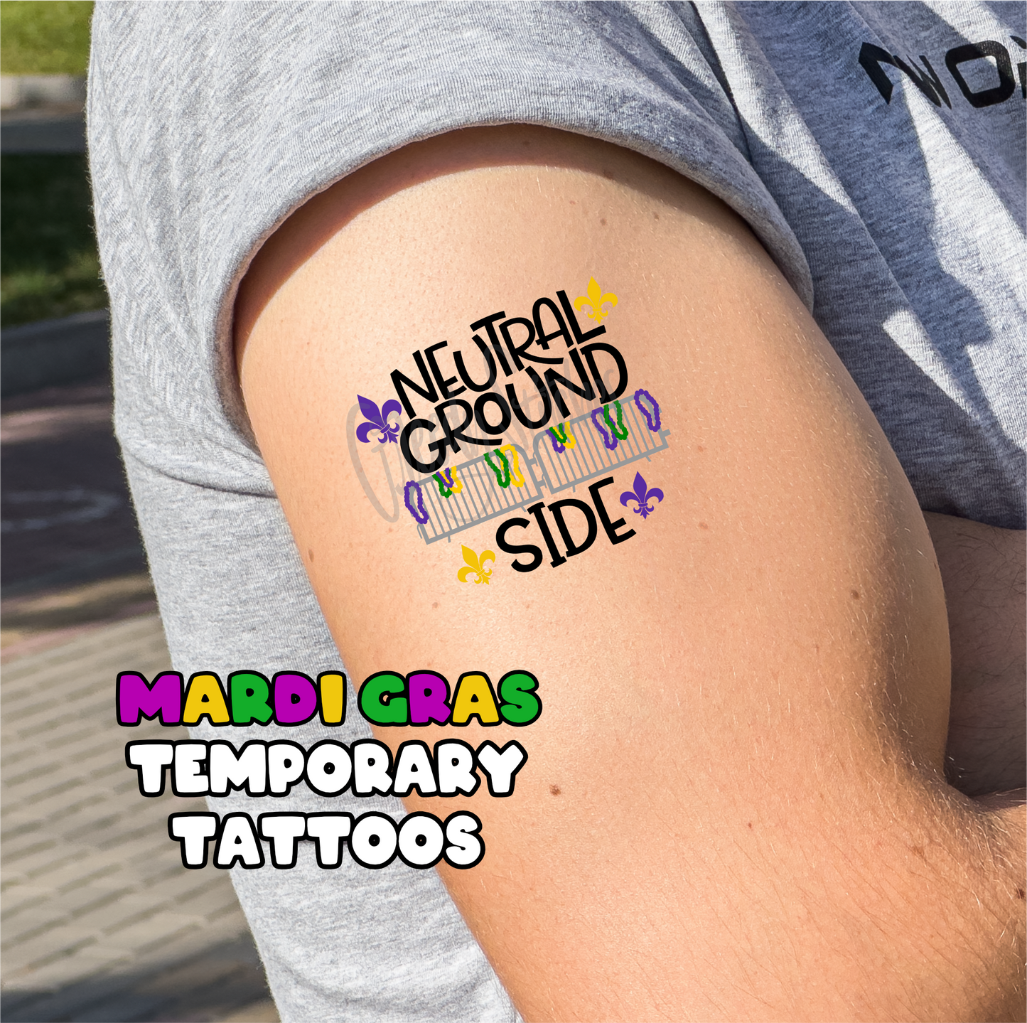 Mardi Gras Temporary Tattoos - Sheet 1
