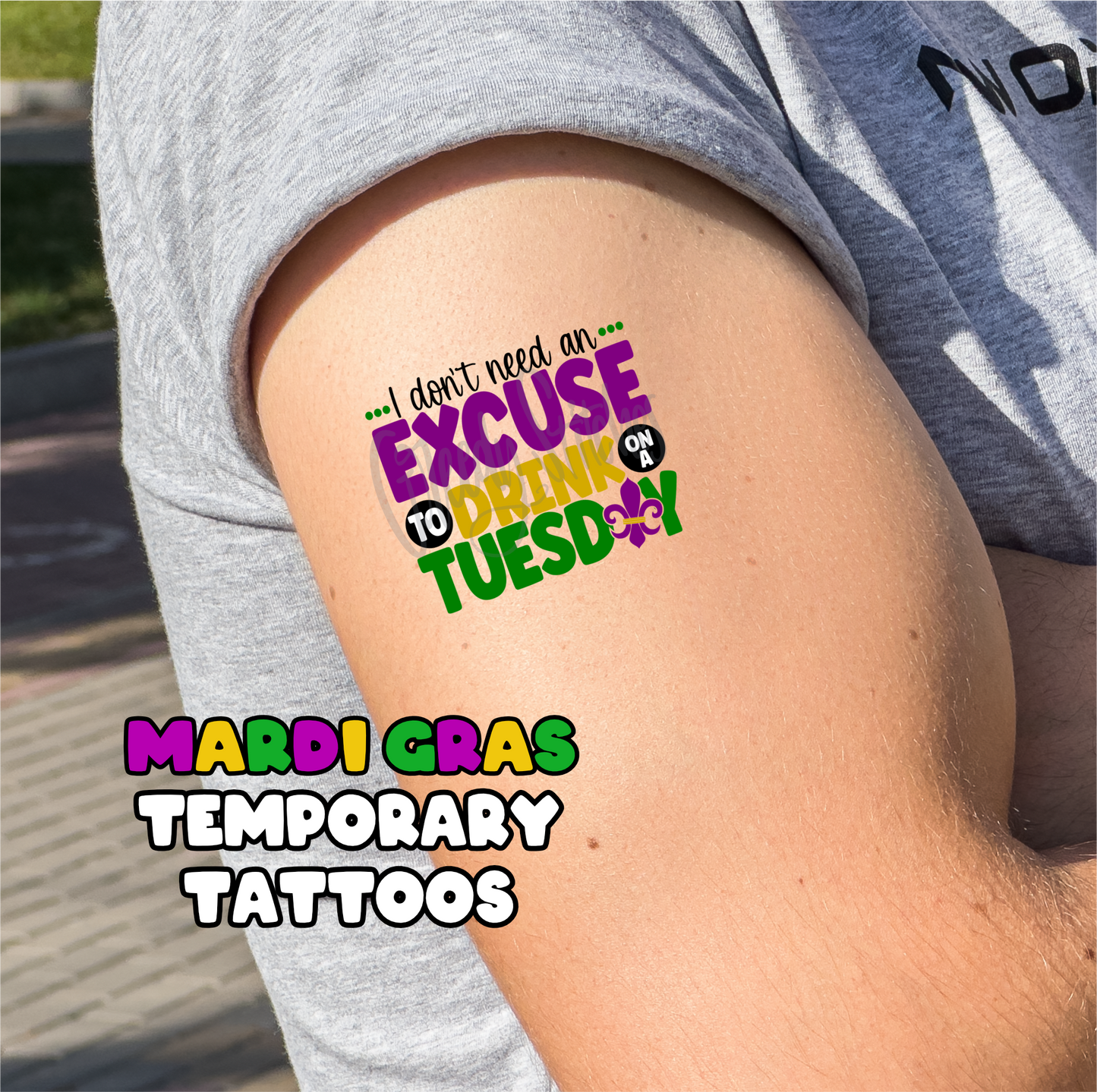 Mardi Gras Temporary Tattoos - Sheet 2