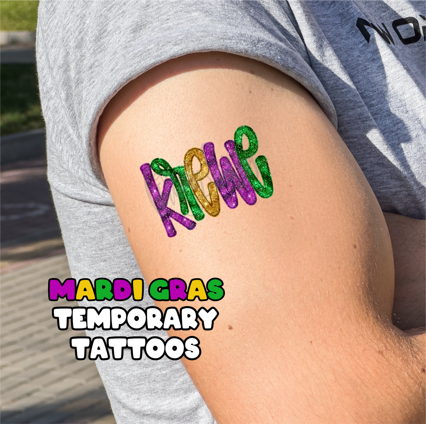 Mardi Gras Temporary Tattoos - Sheet 1