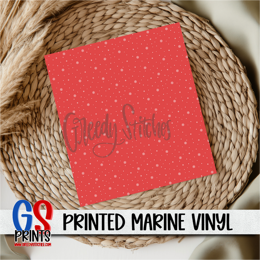 Red Snowflakes Marine Vinyl