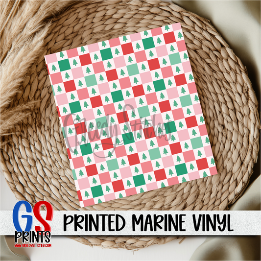 Christmas Tree Checker Marine Vinyl