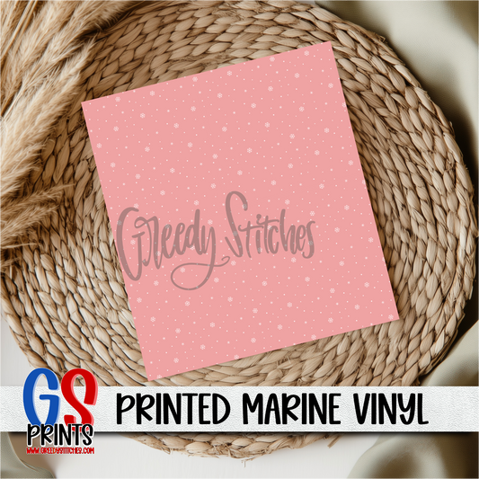 Pink Snowflakes Christmas Checker Marine Vinyl