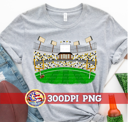 Football Stadium Fans Black Gold PNG