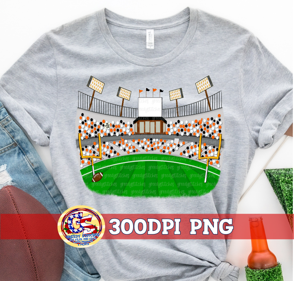 Football Stadium Fans Black Orange PNG