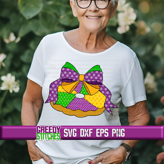 King Cake with Bow SVG DXF EPS PNG