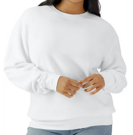 Comfort Colors® 1466 Lightweight Fleece Crewneck Sweatshirt--White Only