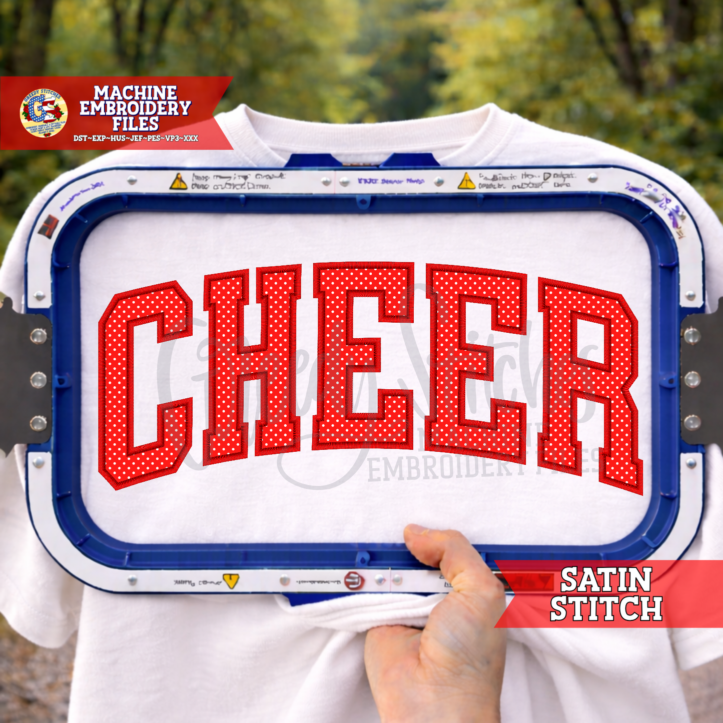 Varsity Cheer Machine Satin Stitch Applique PES DST HUS JEF EXP VP3 XXX
