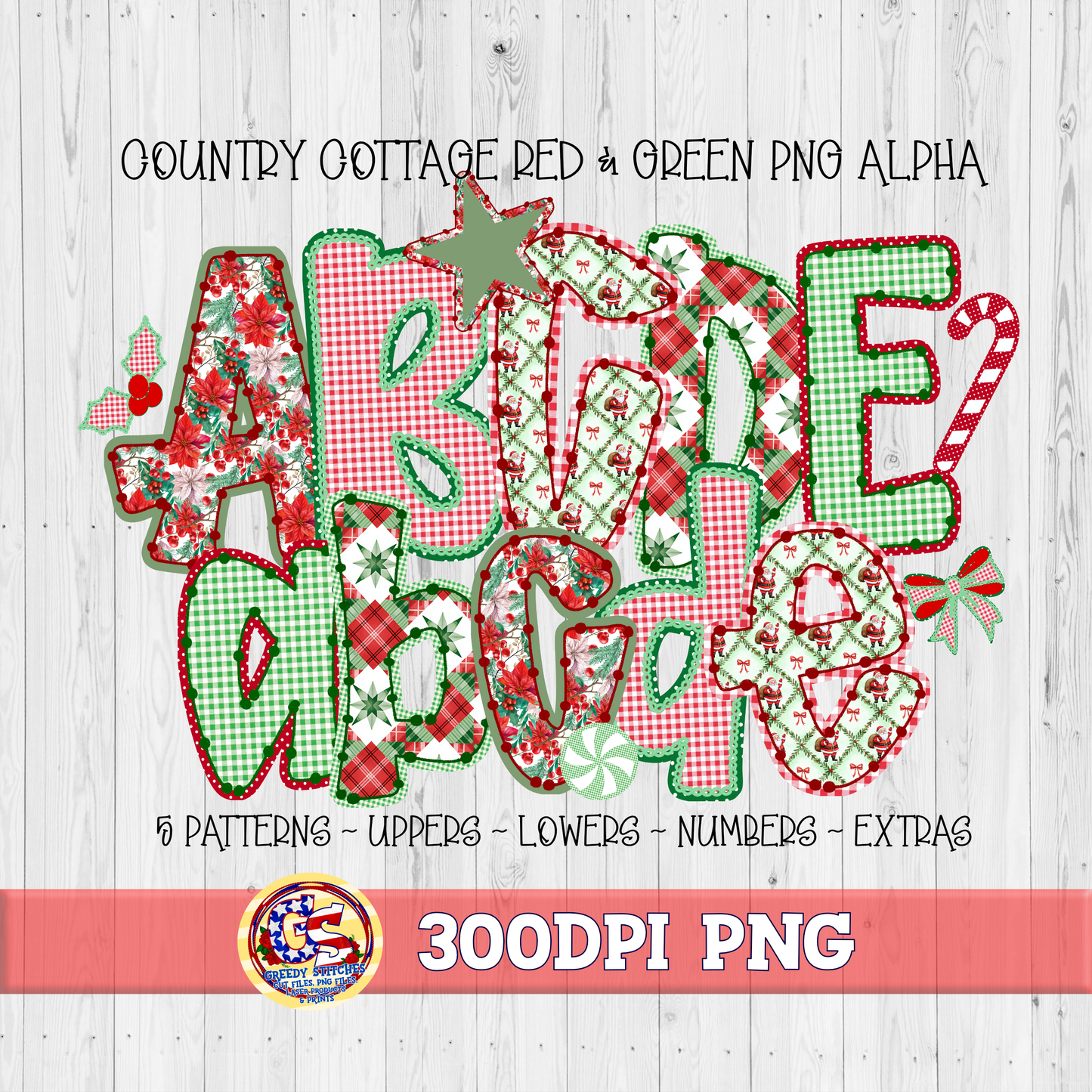 Red Green Country Cottage Christmas Alpha PNG