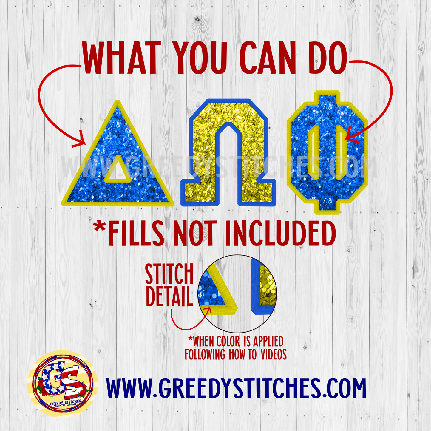 DIY Faux Embroidery Greek Varsity Alpha Pack PNG