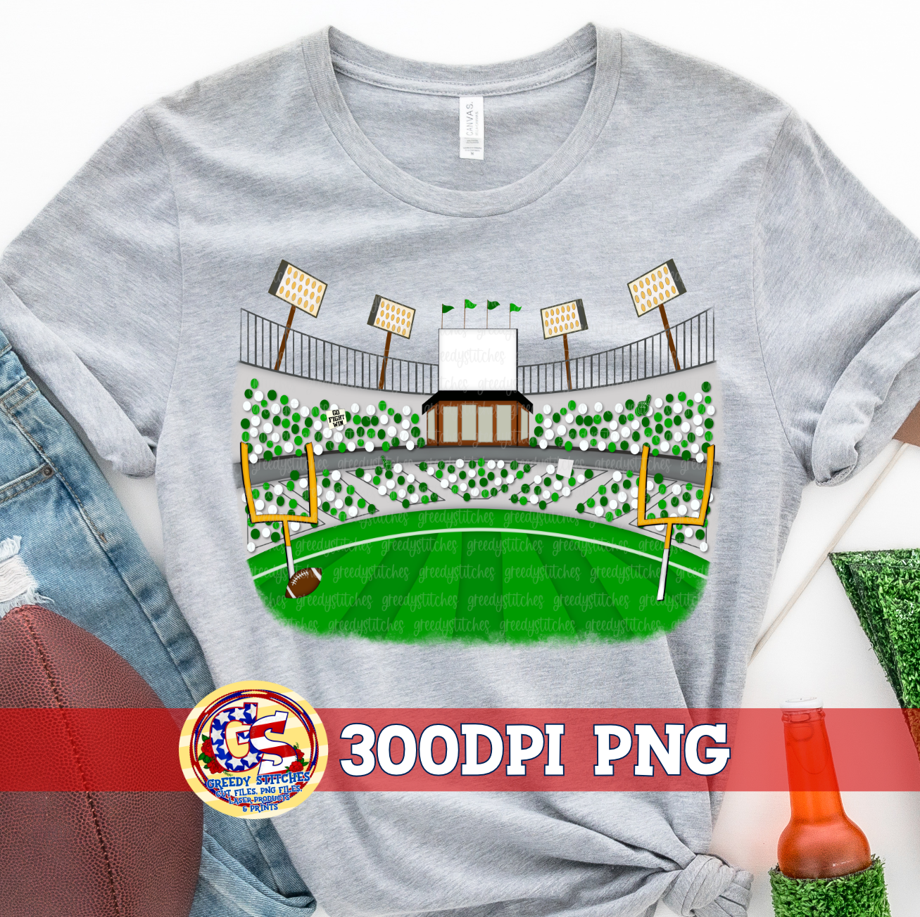 Football Stadium Fans Green PNG