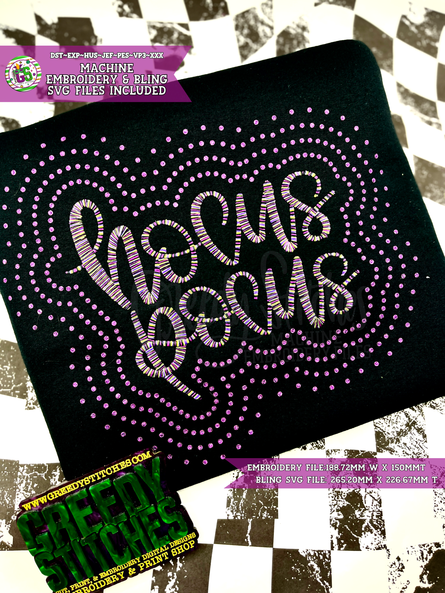 Hocus Pocus Machine Embroidery & Bling SVG Design - Halloween