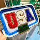 Varsity USA Double Applique Bean Stitch Machine Embroidery Design