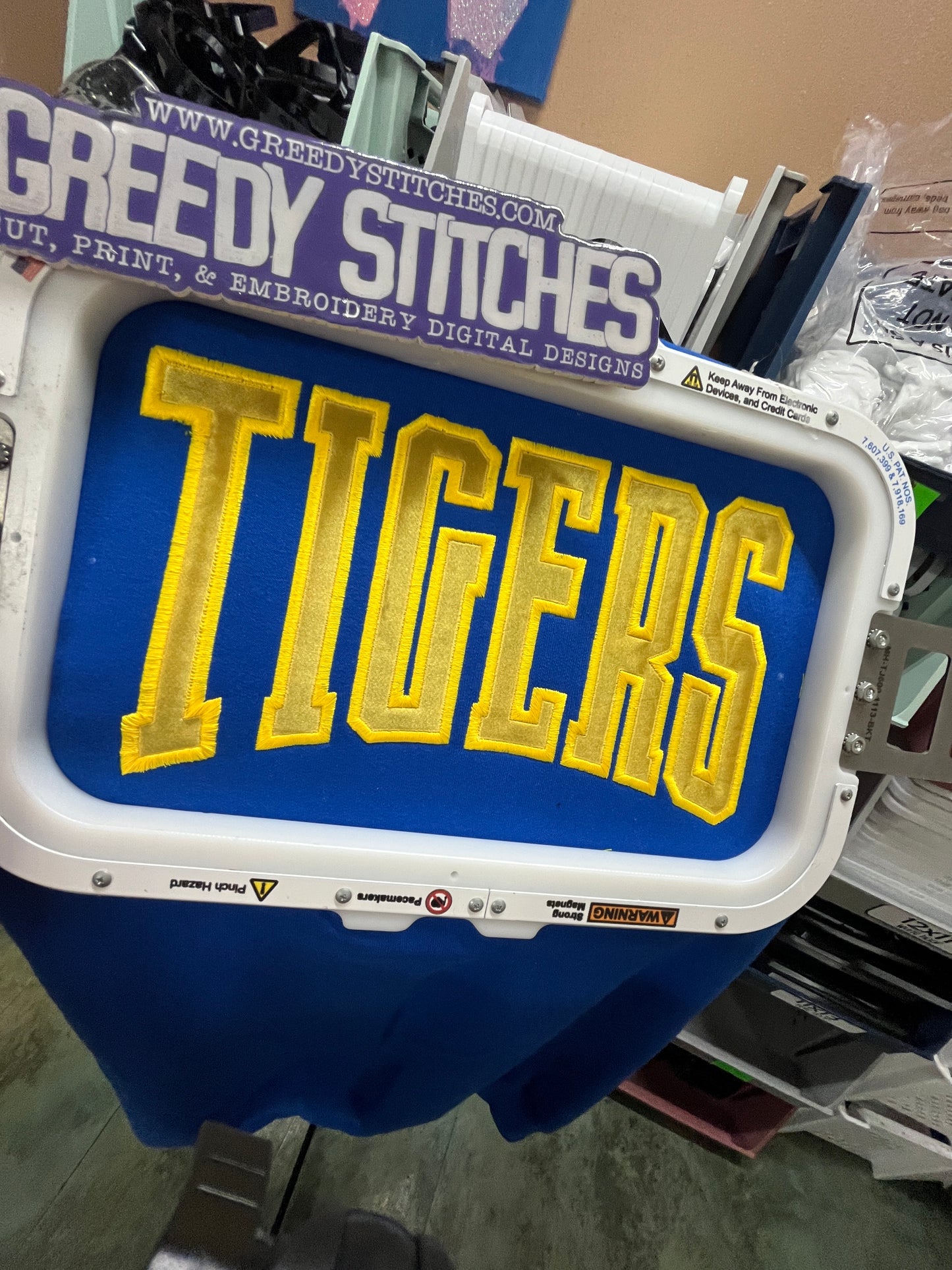 Tigers Varsity Bottom Arch Satin Stitch Applique PES DST HUS JEF EXP VP3 XXX