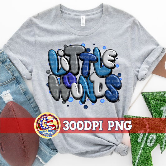 Little Hounds Graffiti PNG - Blue White Grey