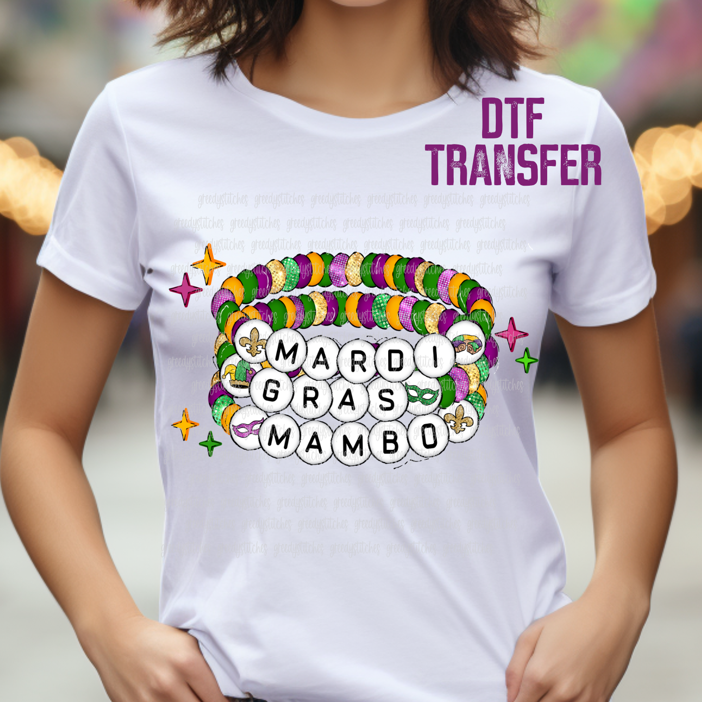 Mardi Gras Mambo Friendship Bracelet DTF Transfer