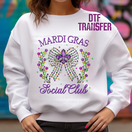 Mardi Gras Social Club DTF Transfer