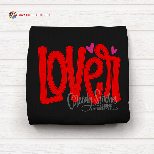 Lover Bean Stitch Applique Machine Embroidery Design