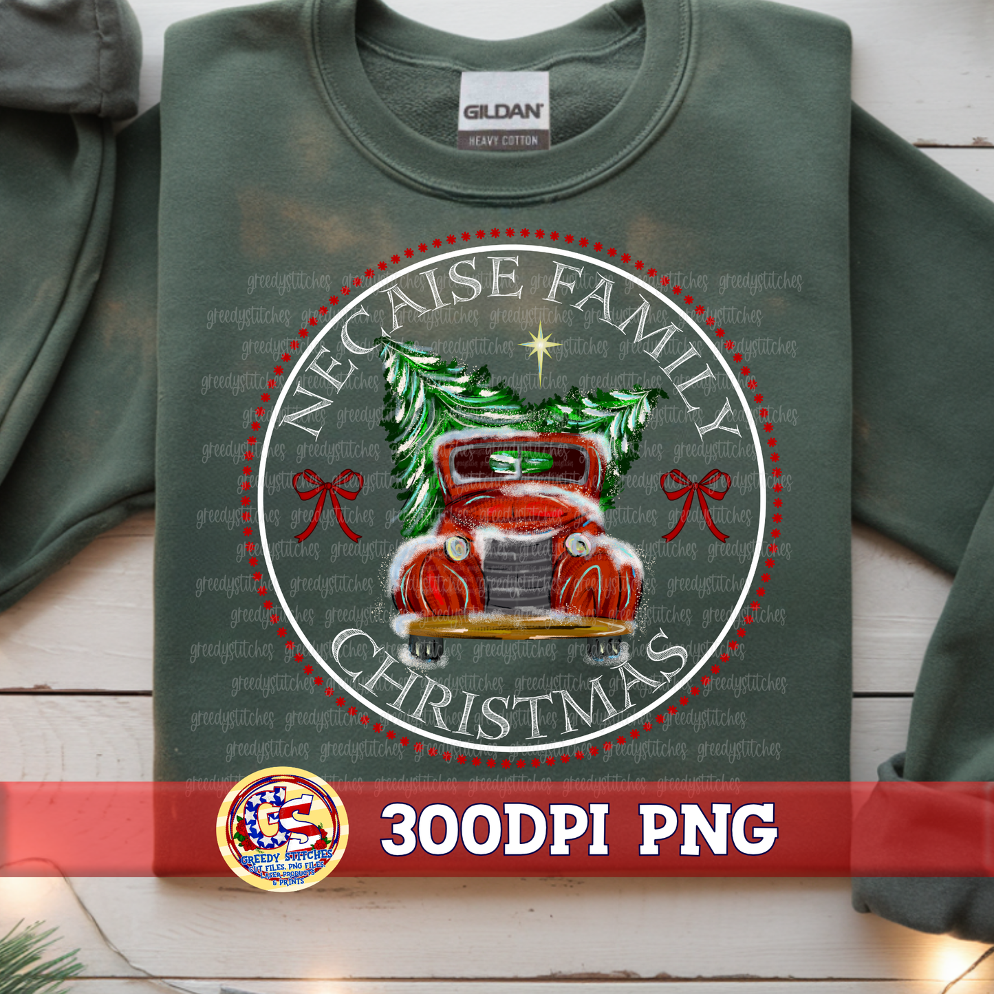 Necaise Family Christmas Truck PNG