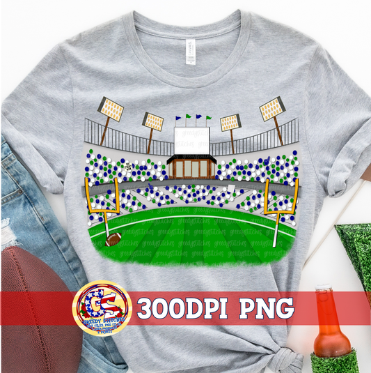 Football Stadium Fans Navy Green PNG