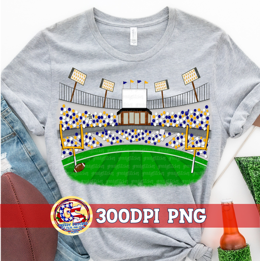 Football Stadium Fans Navy Yellow PNG