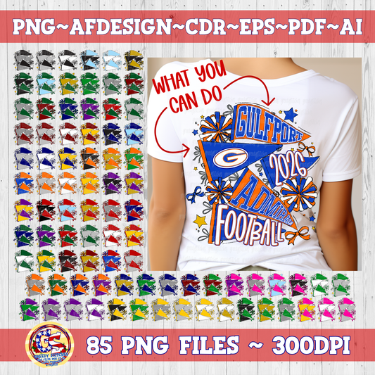 Pennants & Poms PNG Bundle-Homecoming PNG Bundle