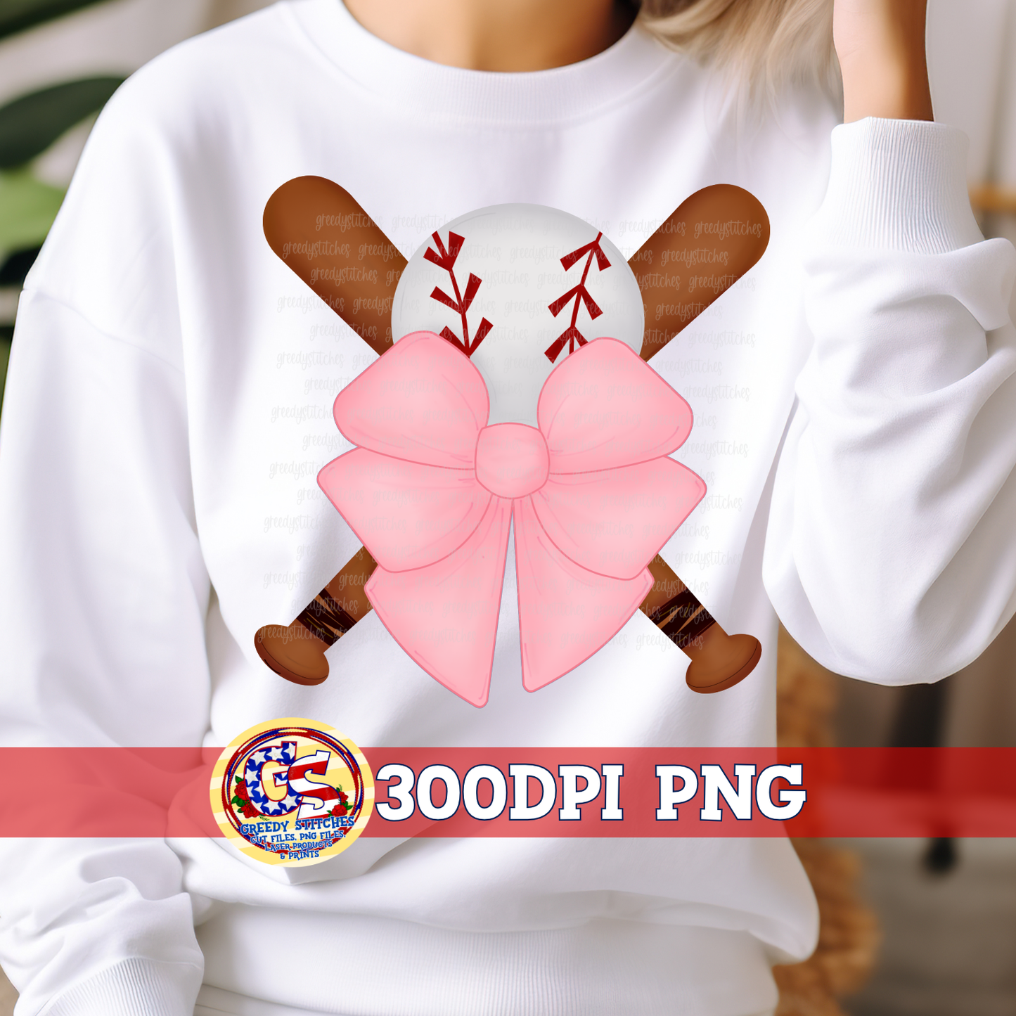 Baseball Pink Coquette Bow PNG