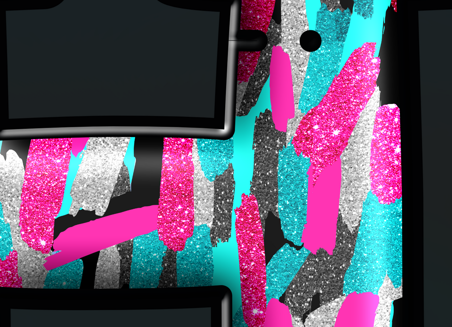 Pink Turquoise Glitter 3D Inflated Alpha PNG