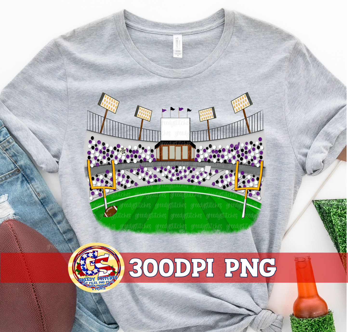 Football Stadium Fans Purple Black PNG