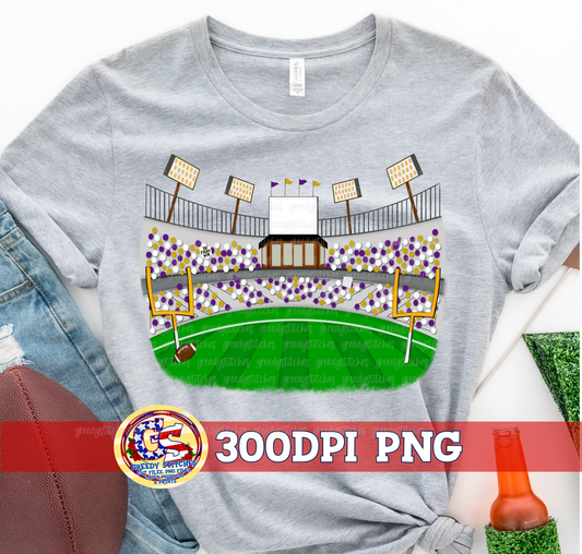 Football Stadium Fans Purple Gold PNG