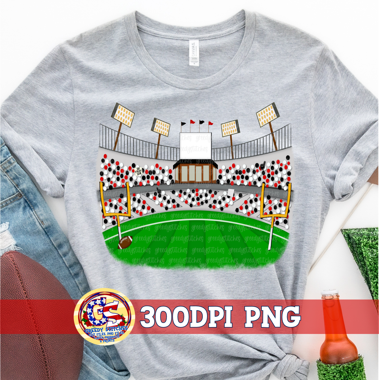 Football Stadium Fans Red Black PNG